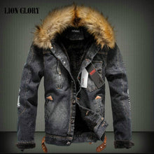 Load image into Gallery viewer, Winter Influx of Men Casual Denim Jacket Winter Thick Denim Jacket