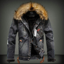 Load image into Gallery viewer, Winter Influx of Men Casual Denim Jacket Winter Thick Denim Jacket